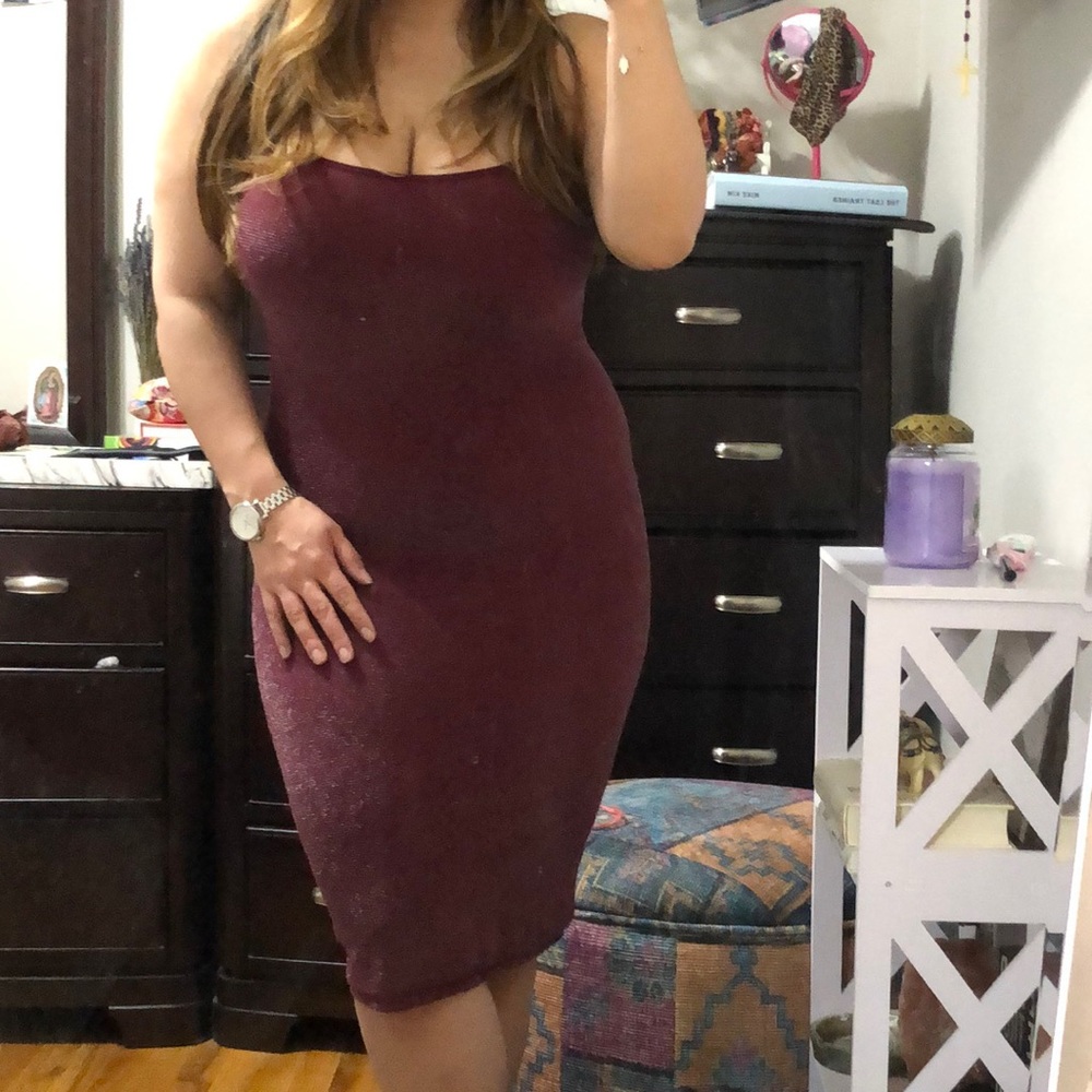 Burgundy shimmery long dress